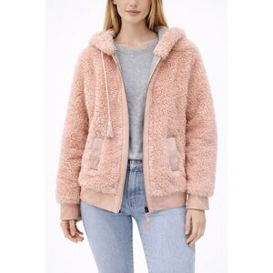 Coach faux shearling pink teddy coat NEW